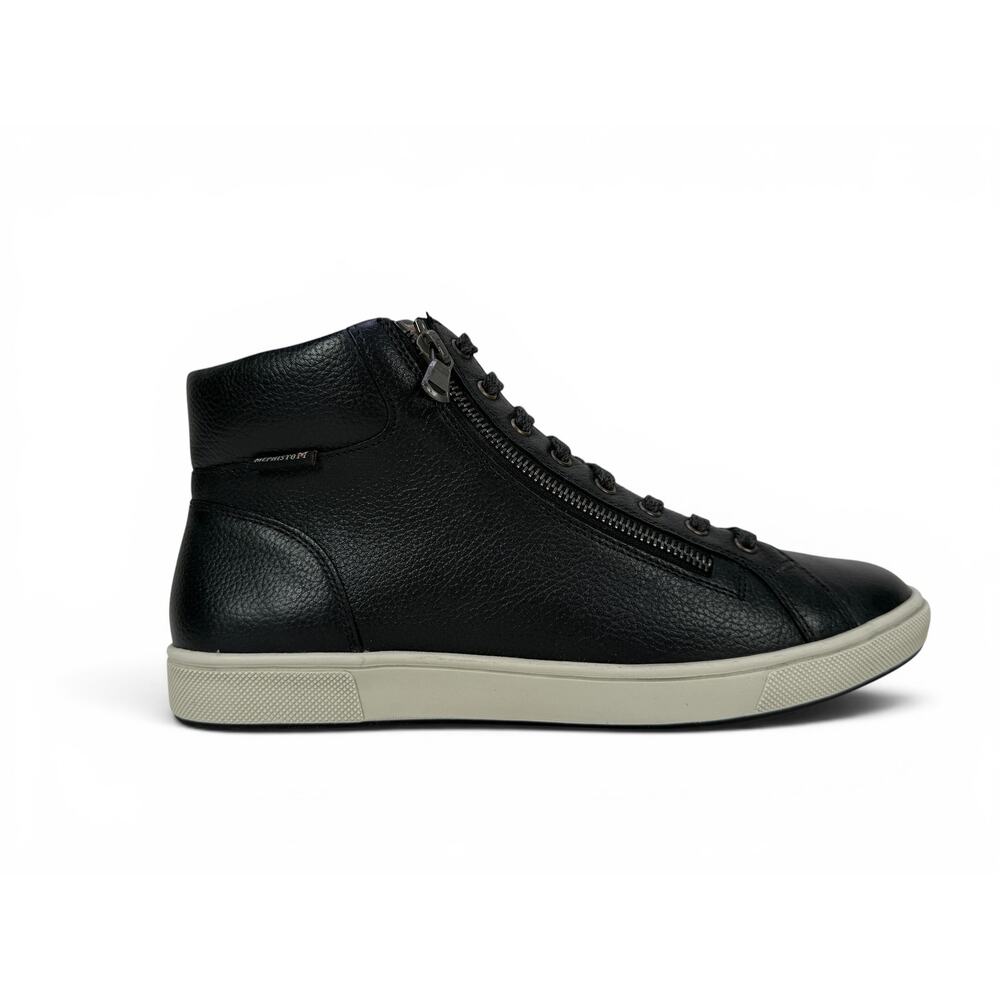 Mephisto Nolita Sneaker Boots Womens 8.5 Black Leather Side Zip Mid Top Comfort